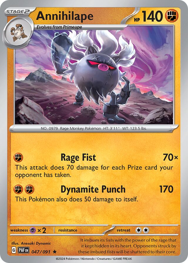 Annihilape Paldean Fates 047/091 Rare