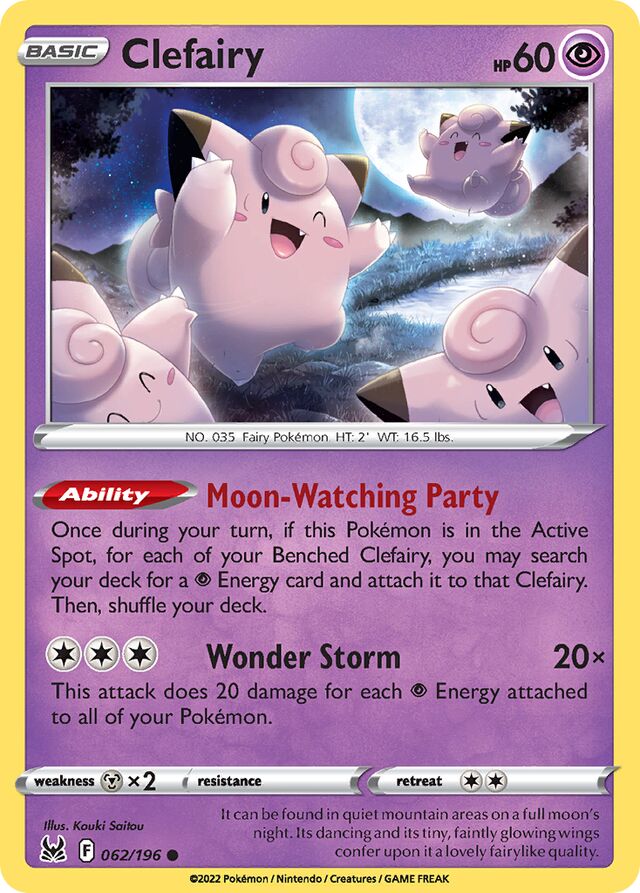 Clefairy 062/196 8 SWORD & SHIELD LOST ORIGIN Common PTCG