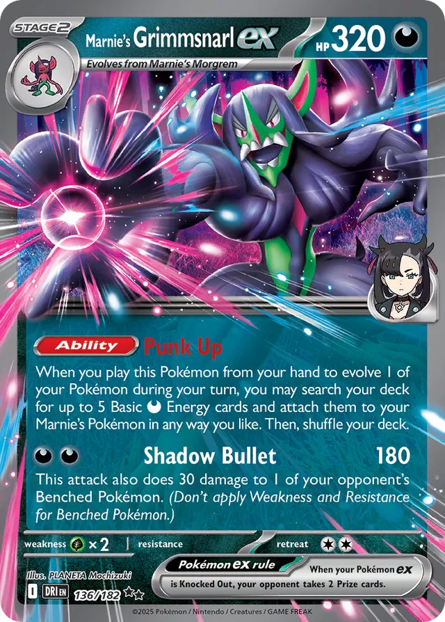 Marnie's Grimmsnarlex Destined Rivals 136/182 Double Rare
