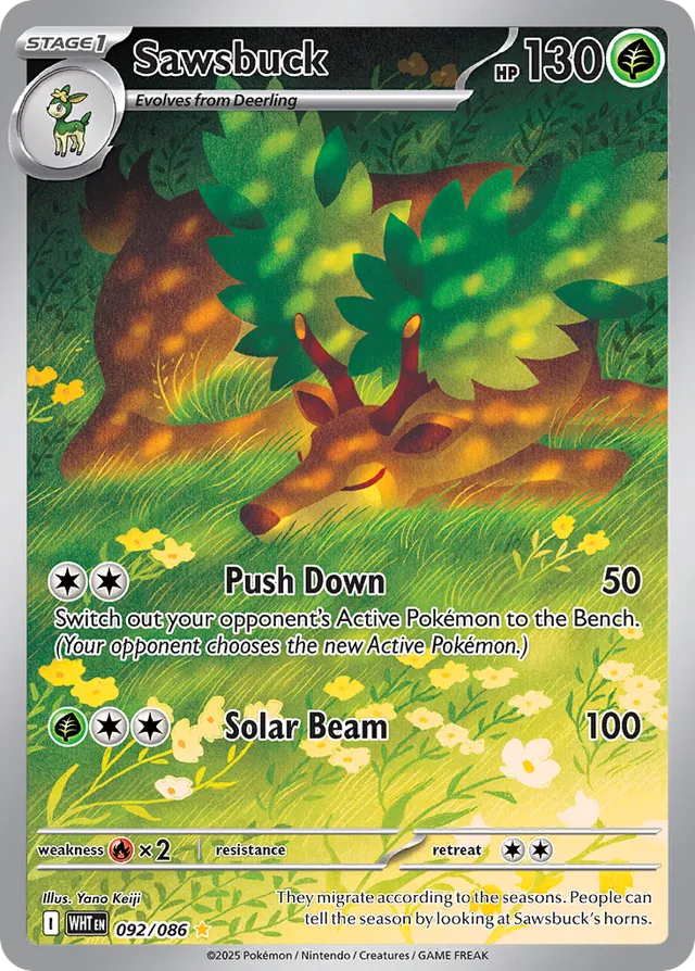 Sawsbuck White Flare 092/086 Illustration Rare