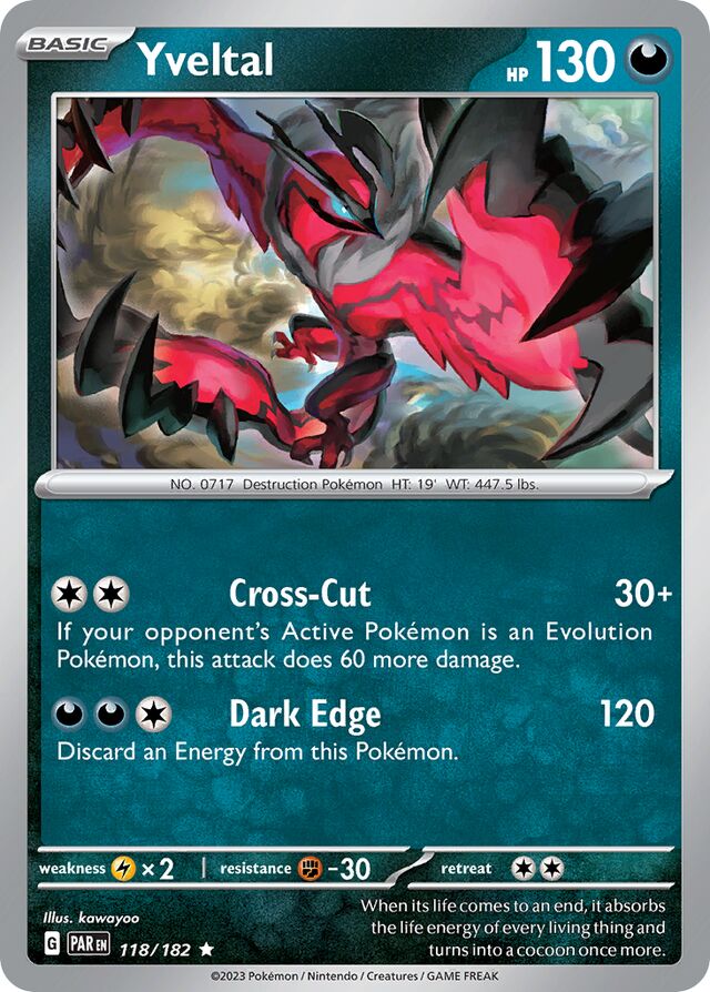 Yveltal Paradox Rift 118/182 Rare