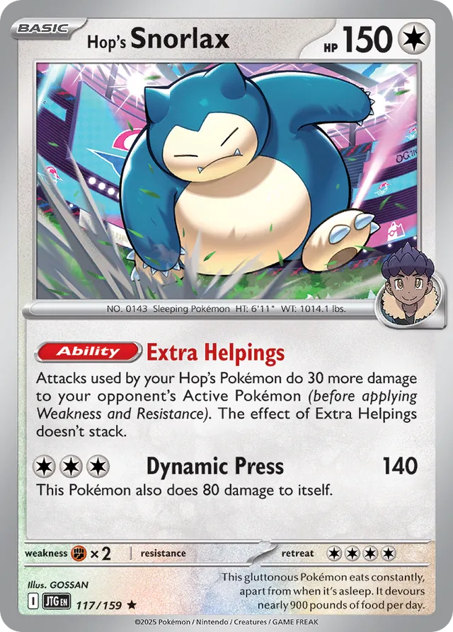 Hop's Snorlax Journey Together 117/159 Rare
