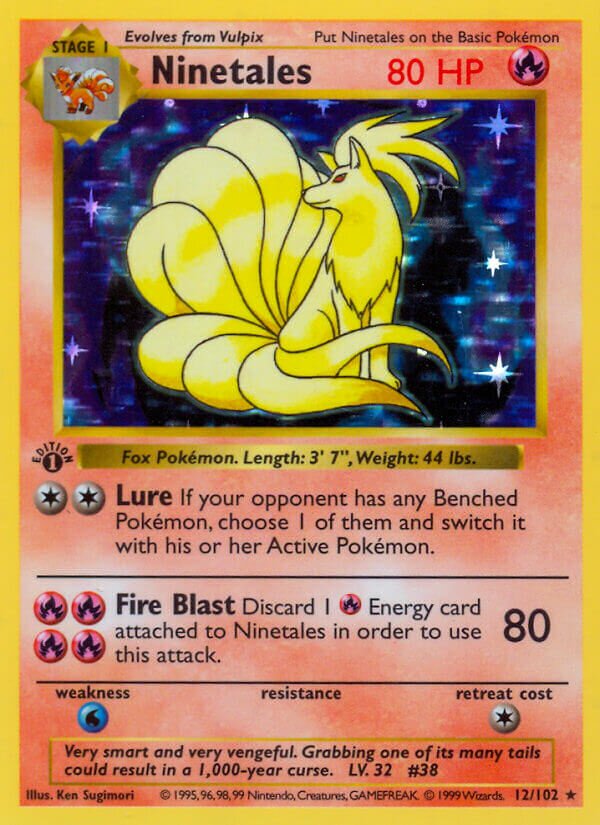 Ninetales Base 12/102 Rare Holo