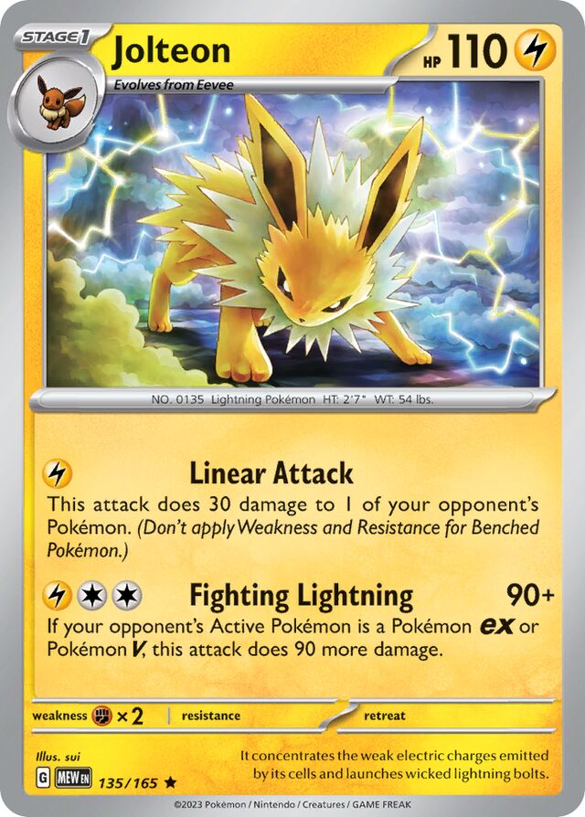 135/165 Jolteon MEW Rare