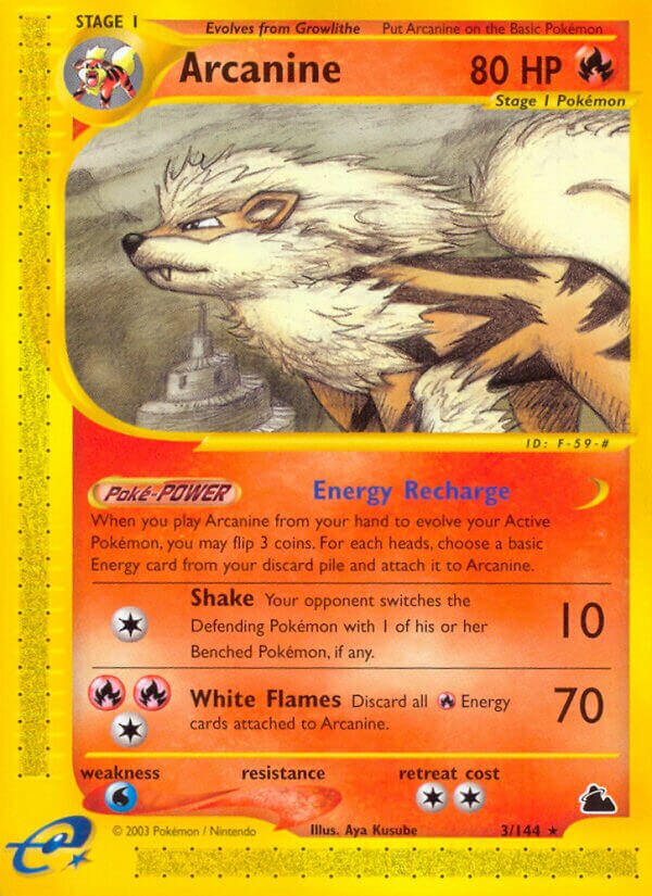 Arcanine Skyridge 3/144 Rare