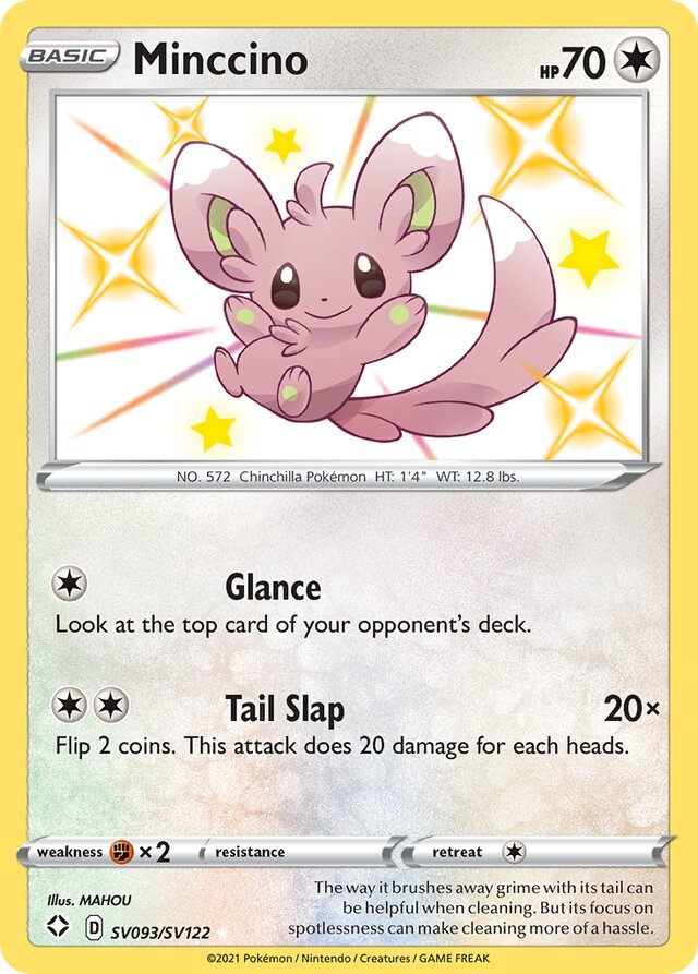 Minccino Shining Fates SV093/SV122 Rare Shiny