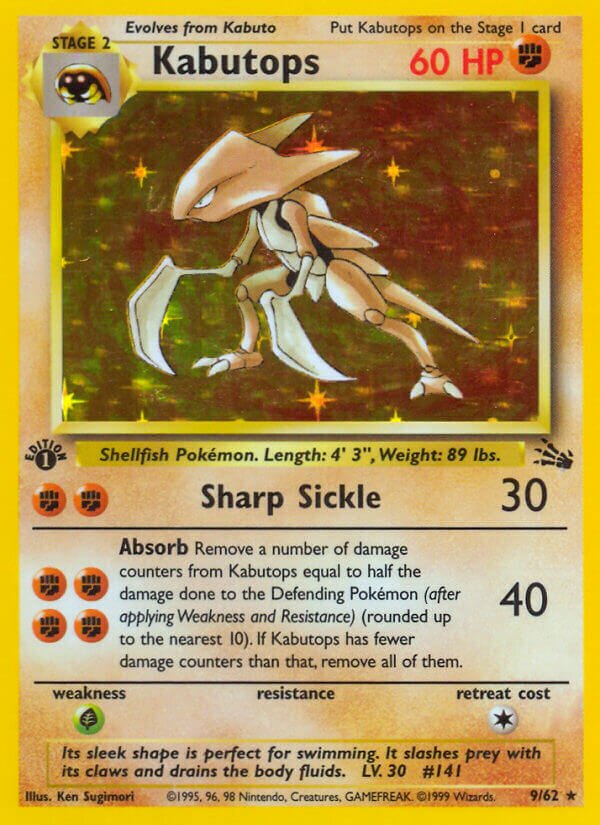 Kabutops Fossil 9/62 Rare Holo