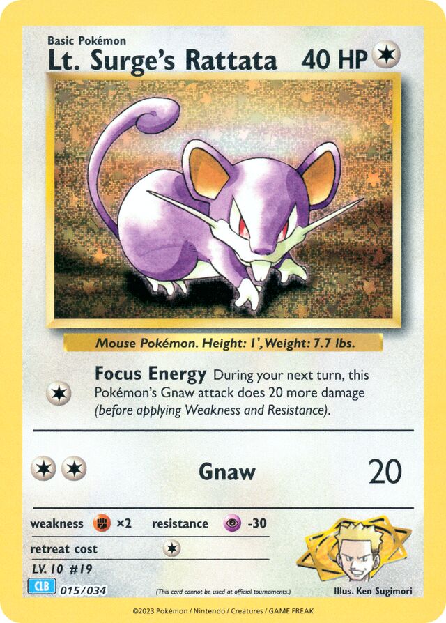 Lt. Surge's Rattata Blastoise & Suicune ex Deck 015/034