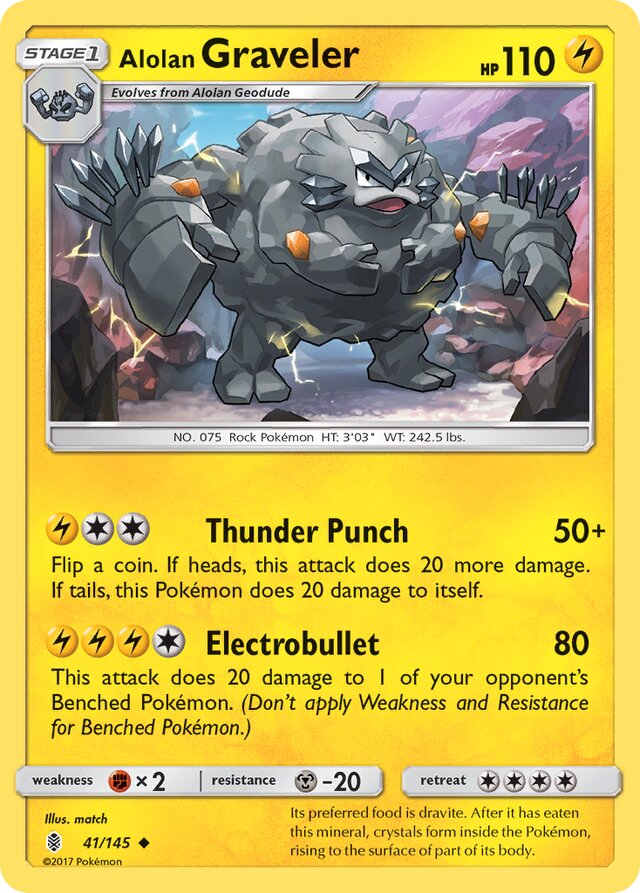 Alolan Graveler Guardians Rising 41/145 Uncommon