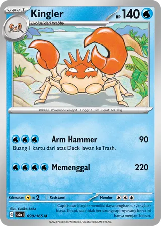 Kingler (Pokémon Card 151 099/165)