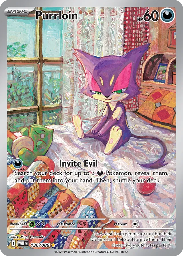 Purrloin White Flare 136/086 Illustration Rare