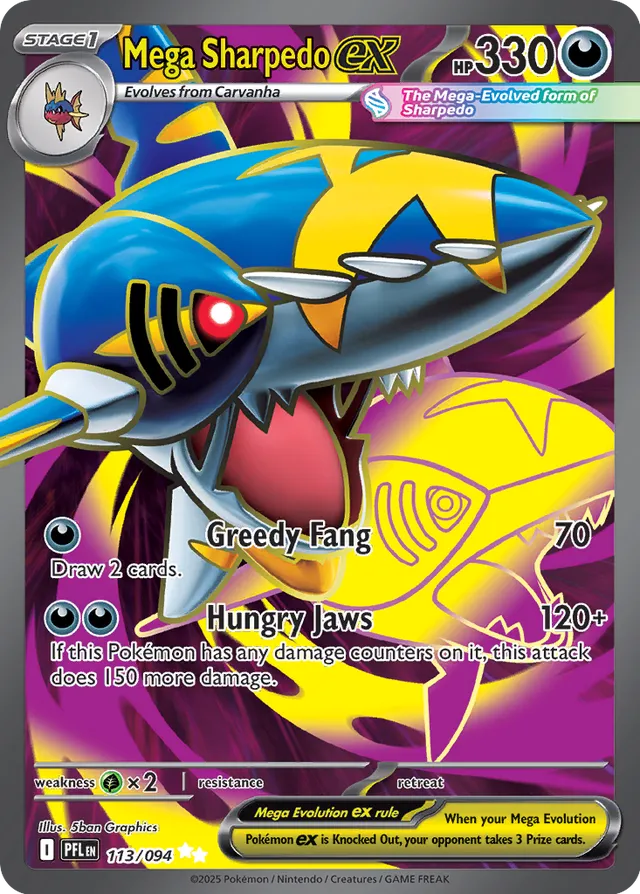 113/094 Mega Sharpedo ex PFL Ultra Rare