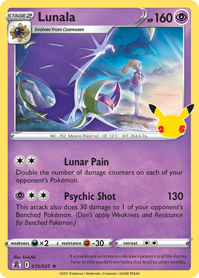 Lunala Celebrations 015/025 Rare Holo