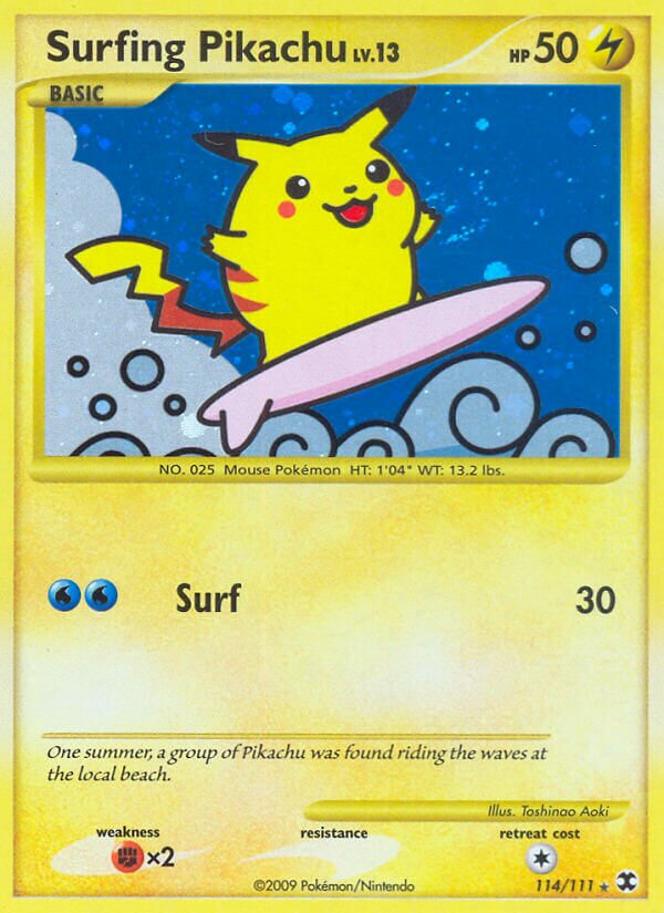 Surfing Pikachu Rising Rivals 114/111 Rare Secret