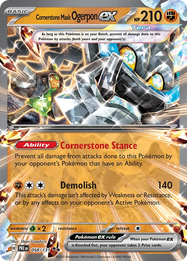 Cornerstone Mask Ogerponex Prismatic Evolutions 058/131 Double Rare