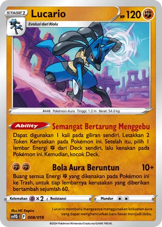 Lucario (Terastal Garchomp ex Tactics Deck 008/019)