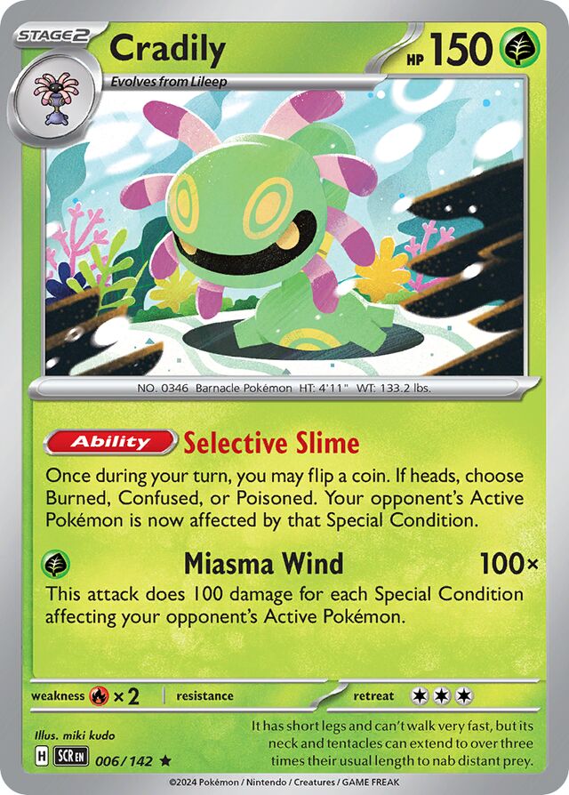 006/142 Cradily SCR Rare