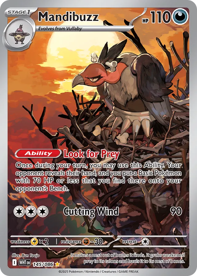 Mandibuzz White Flare 145/086 Illustration Rare