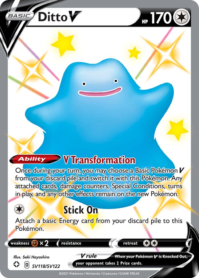 DittoV Shining Fates SV118/SV122 Rare Shiny GX