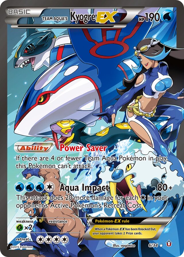 Team Aqua's KyogreEX Double Crisis 6/34 Ultra-Rare Rare