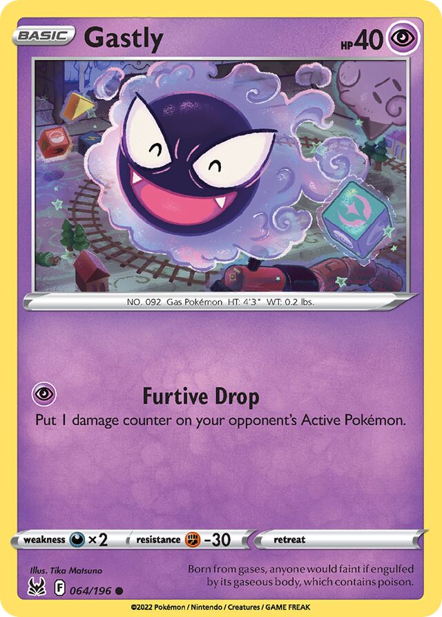 Gastly 064/196 8 SWORD & SHIELD LOST ORIGIN Common PTCG