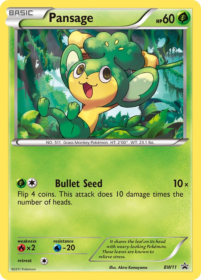 Pansage BW Black Star Promos BW11 PROMO