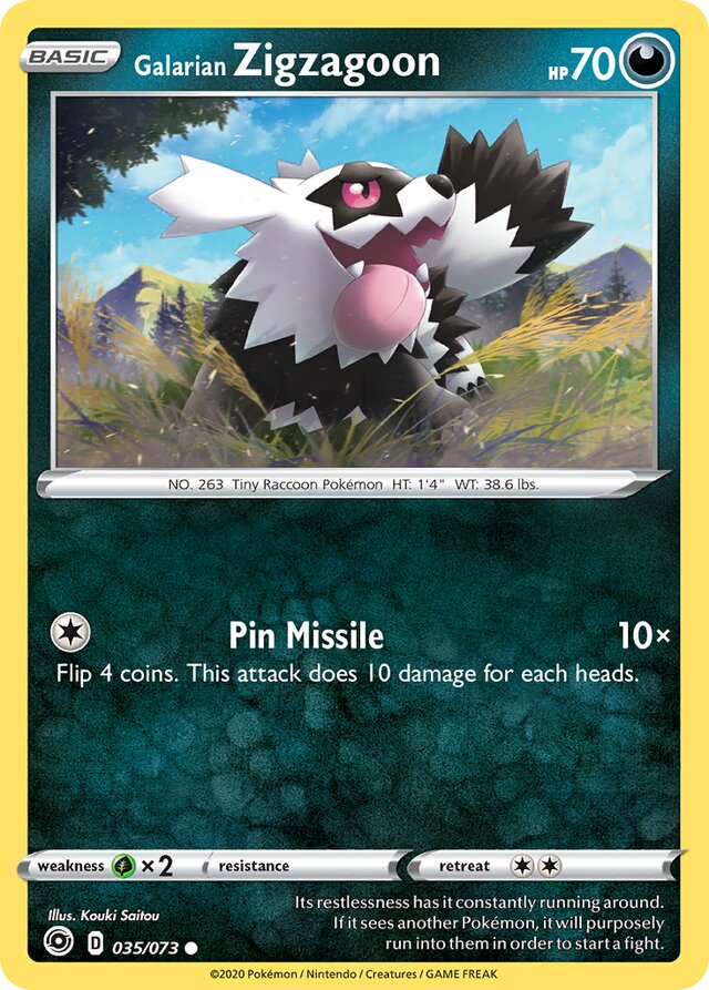 Galarian Zigzagoon Champion's Path 035/073 Common