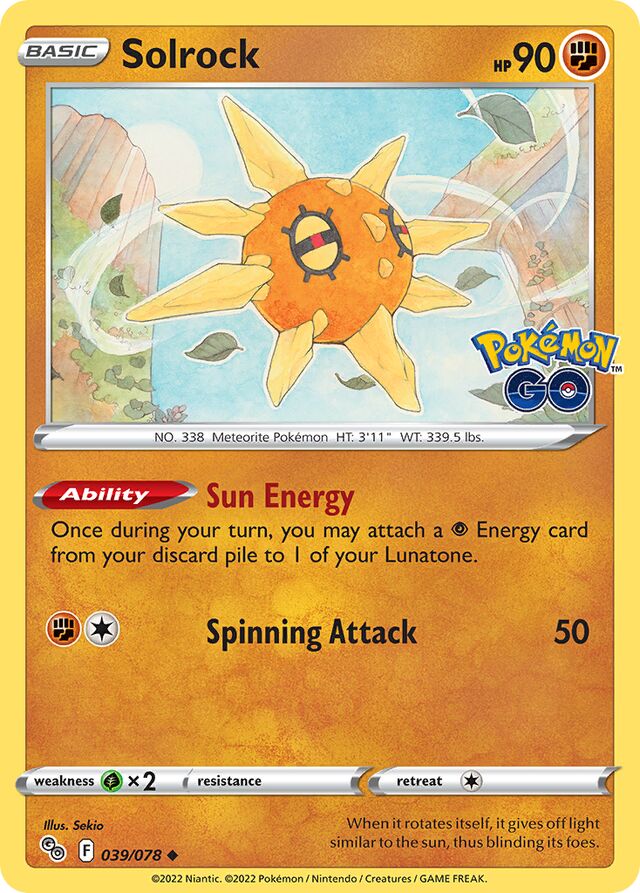 Solrock Pokémon GO 039/078 Uncommon