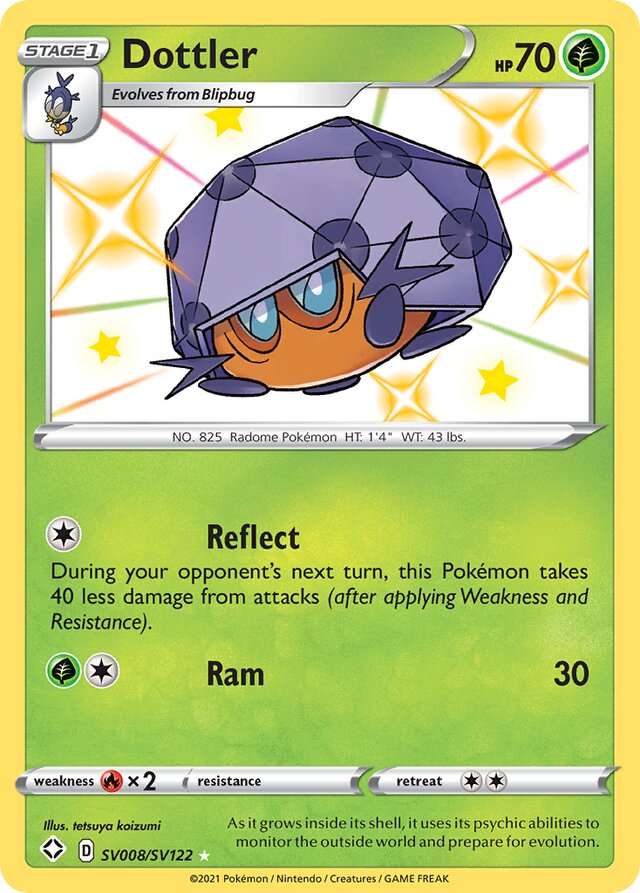 Dottler Shining Fates SV008/SV122 Rare Shiny
