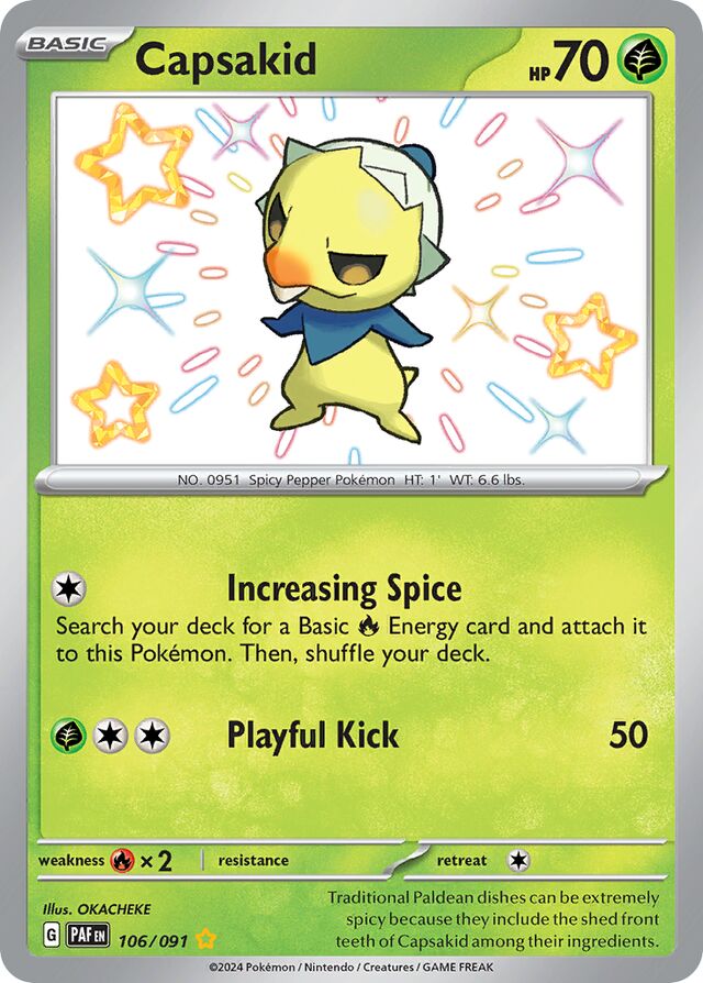 Capsakid Paldean Fates 106/091 Shiny Rare