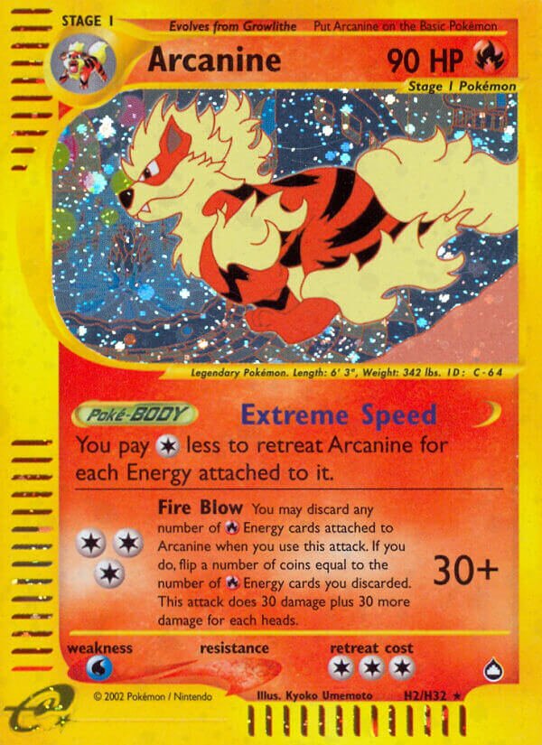 H2/H32 Arcanine AQ Rare Holo