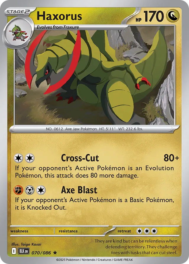070/086 Haxorus BLK Rare