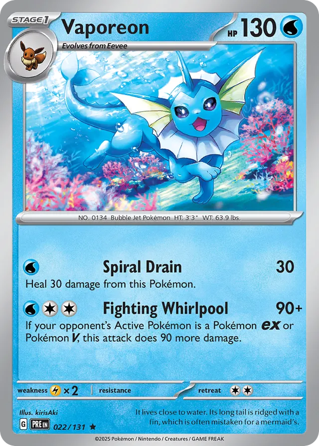 Vaporeon Prismatic Evolutions 022/131 Rare