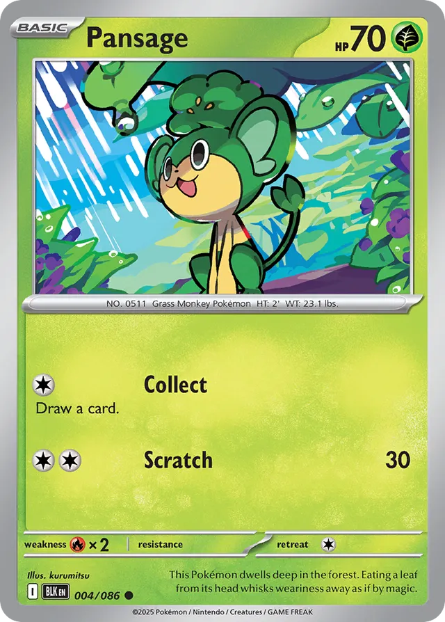 Pansage Black Bolt 004/086 Common