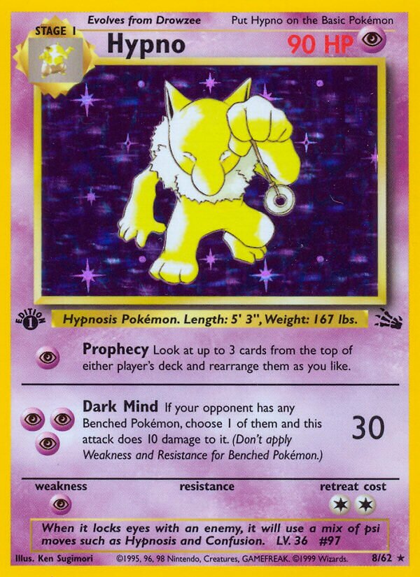Hypno Fossil 8/62 Rare Holo