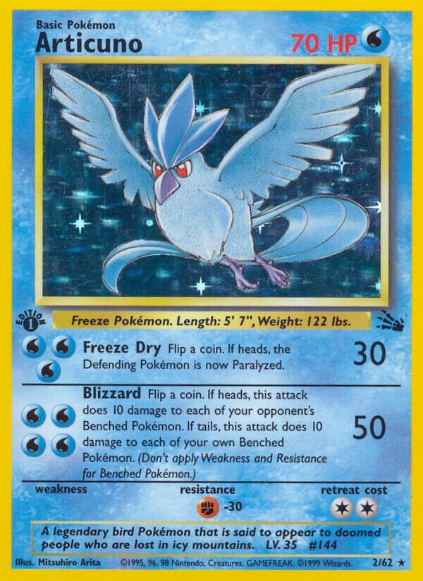 Articuno Fossil 2/62 Rare Holo