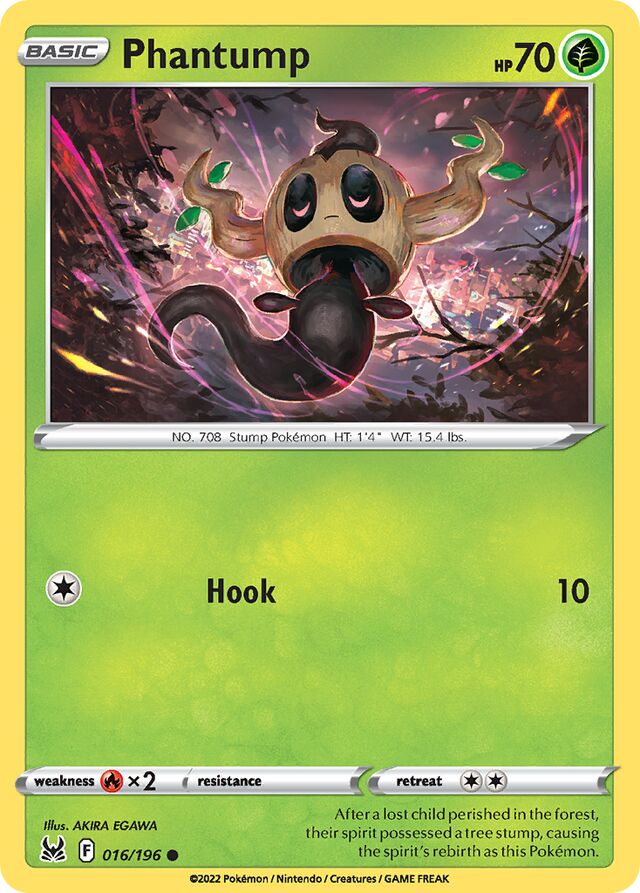 Phantump 016/196 8 SWORD & SHIELD LOST ORIGIN Common PTCG