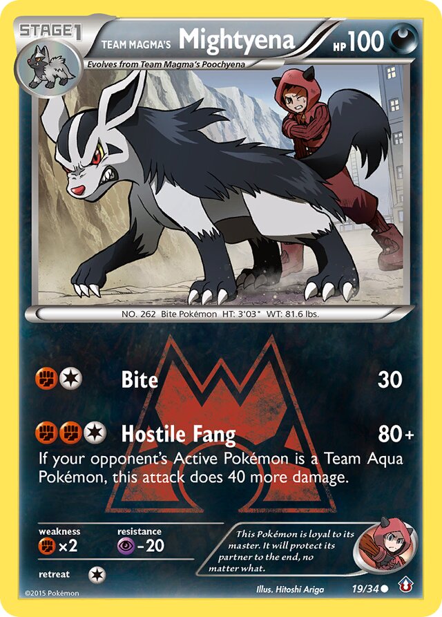 Team Magma's Mightyena Double Crisis 19/34 Common