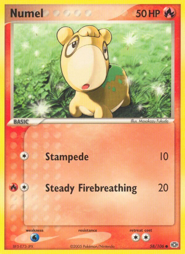Numel 58/106 3 EX EMERALD COMMON LIGHTLY PLAYED PTCG