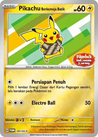 Pikachu Wearing a Batik Shirt (Scarlet & Violet Promos 191/SV-P)