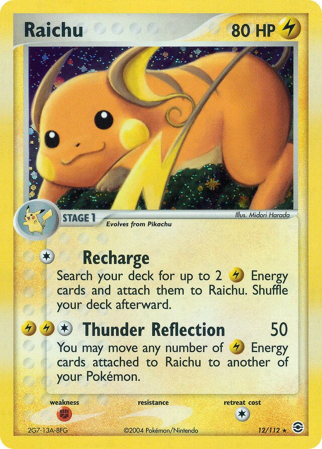 12/112 Raichu RG Rare Holo