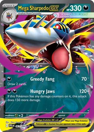 Mega Sharpedo ex (Phantasmal Flames 061/094)