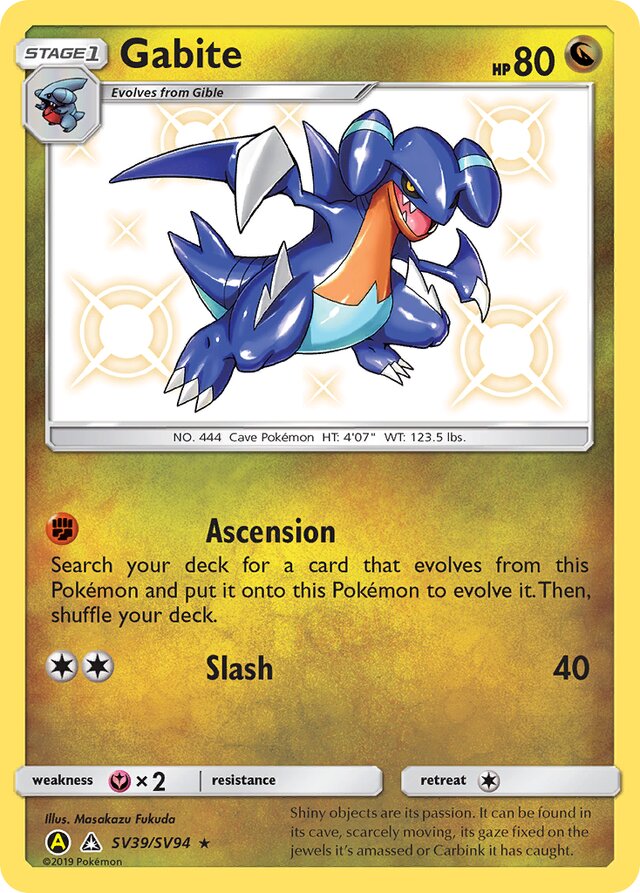 Gabite Hidden Fates SV39/SV94 Rare Shiny