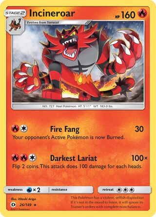 Incineroar (Sun & Moon 26/149)