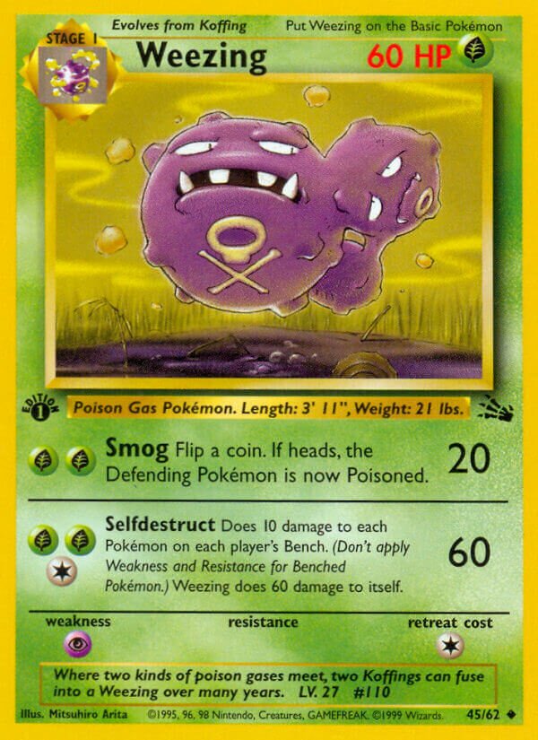 Weezing Fossil 45/62 Uncommon