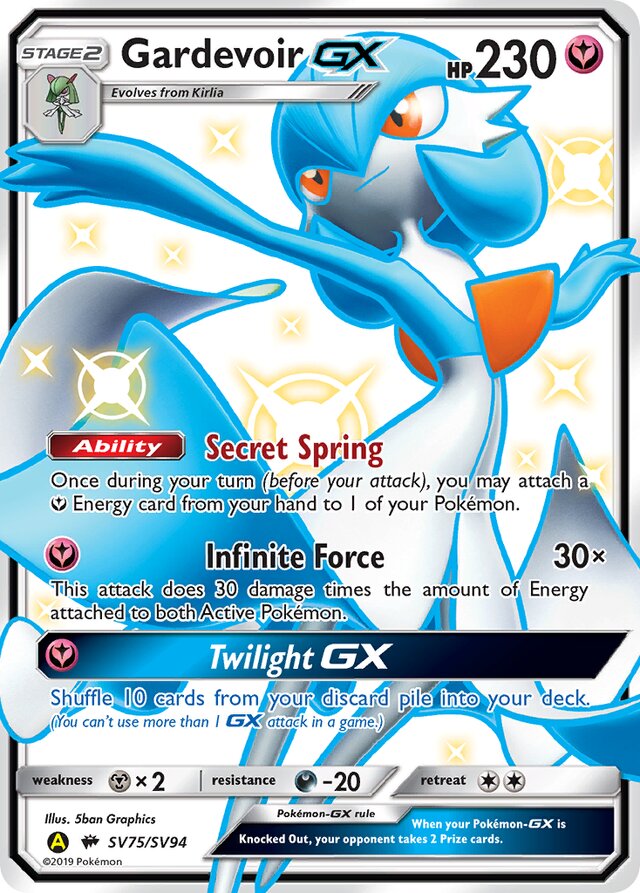 GardevoirGX Hidden Fates SV75/SV94 Rare Shiny GX