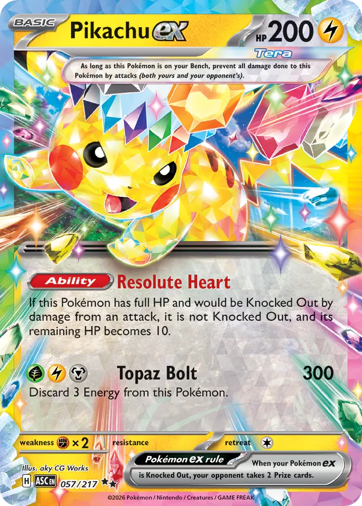 Pikachu ex (Ascended Heroes 057/217) (International TCG) – TCG