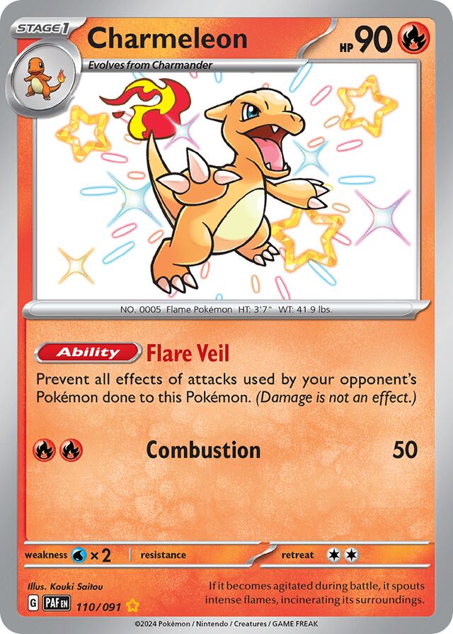 Charmeleon Paldean Fates 110/091 Shiny Rare