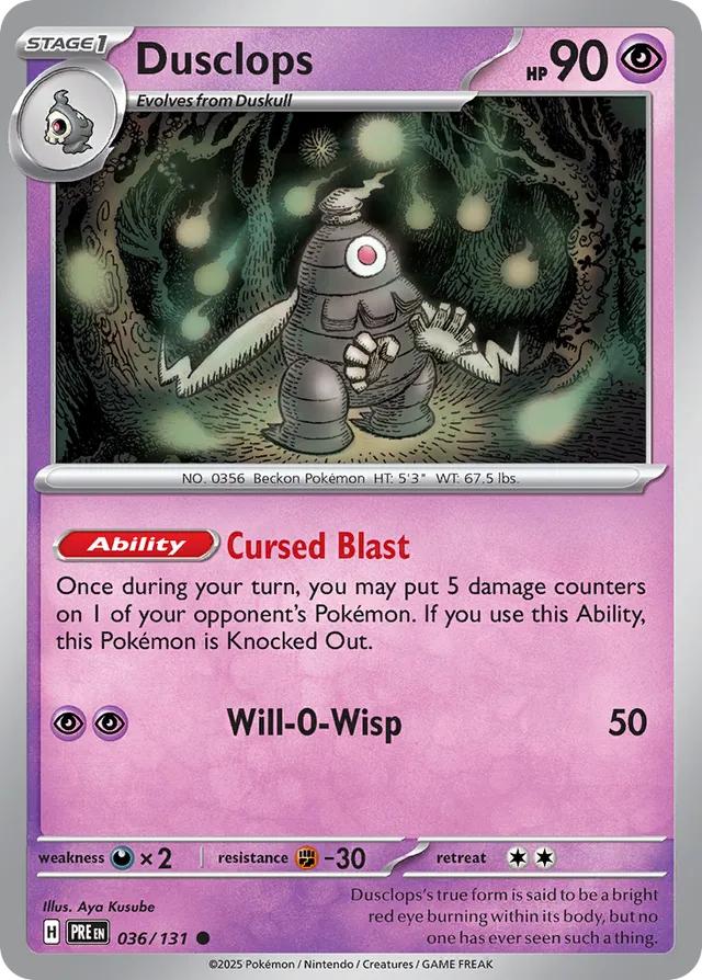 Dusclops Prismatic Evolutions 036/131 Common