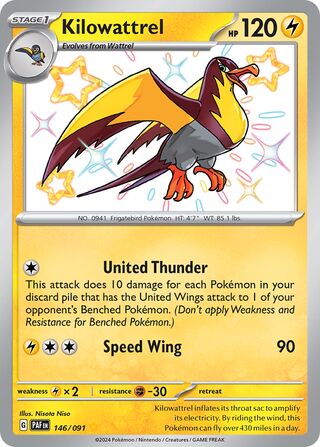 Kilowattrel (Paldean Fates 146/091)